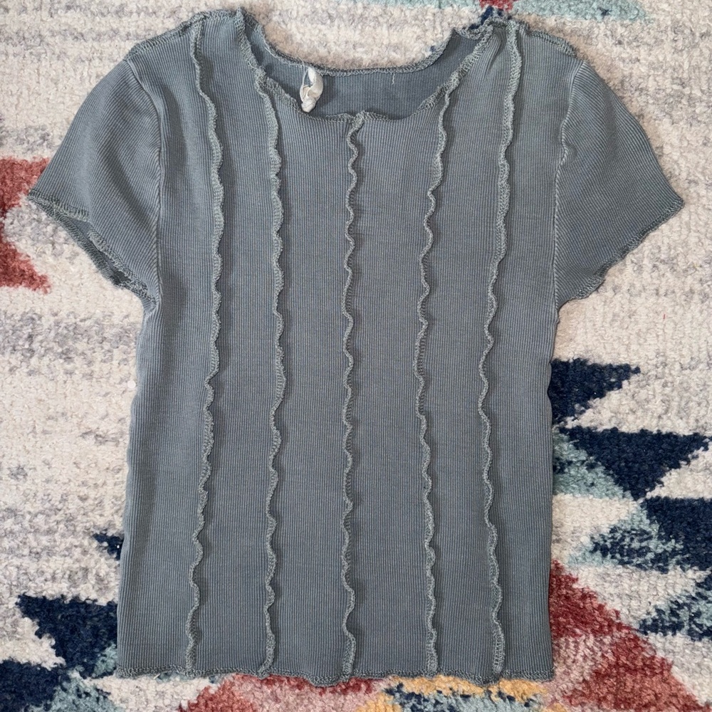 Ribbed Short Sleeve T-Shirt